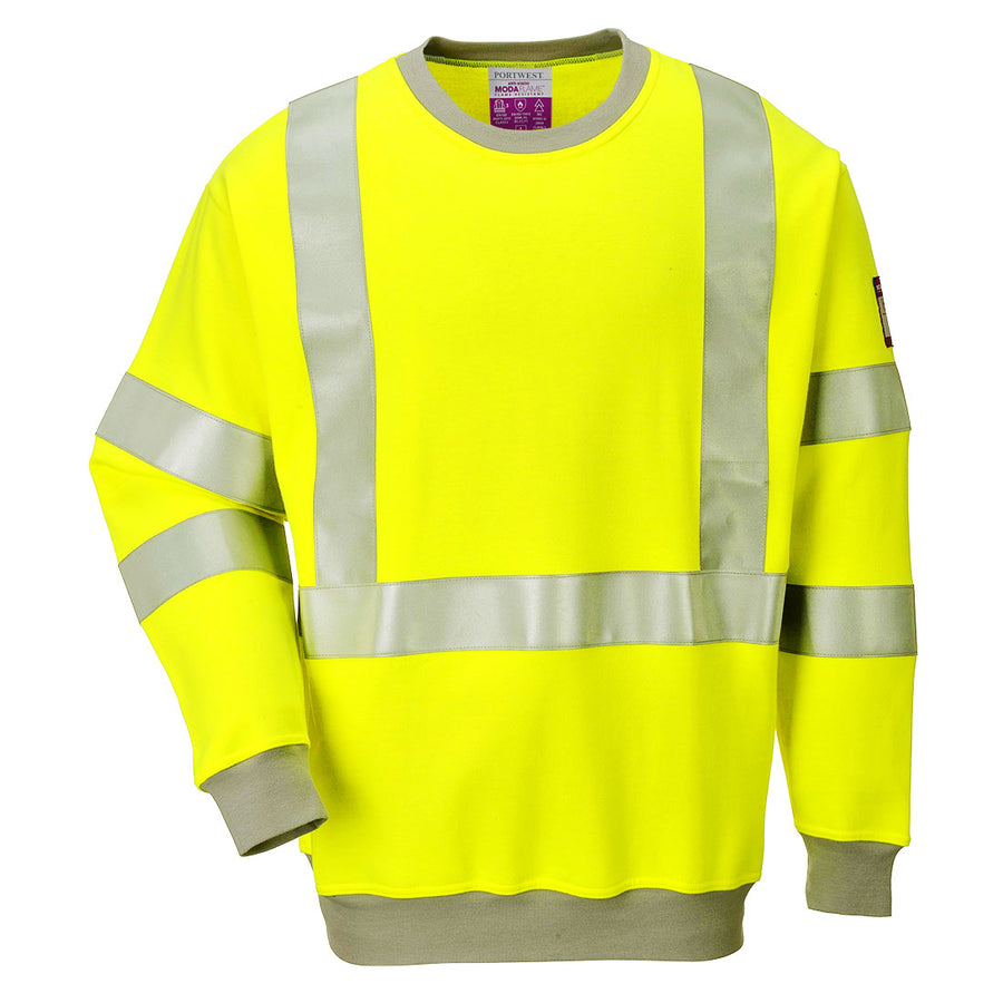 FR72 - Flame Resistant Anti-Static Hi-Vis Sweatshirt Yellow