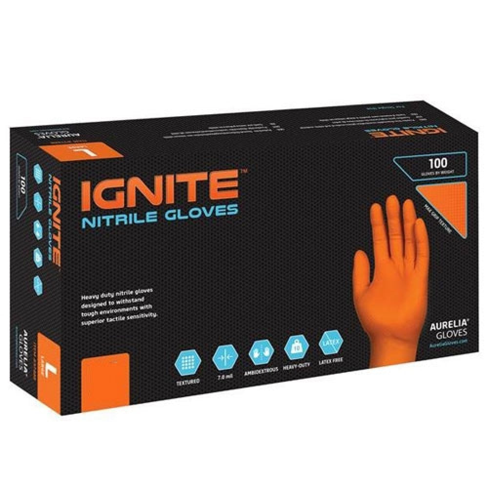 Ignite Disposable Nitrile Gloves with Grips
