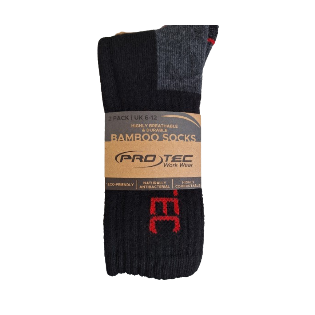 2 Pairs/Pack - ProTec (branded) X Rockfall Activ-Step® Bamboo Eco-frie ...
