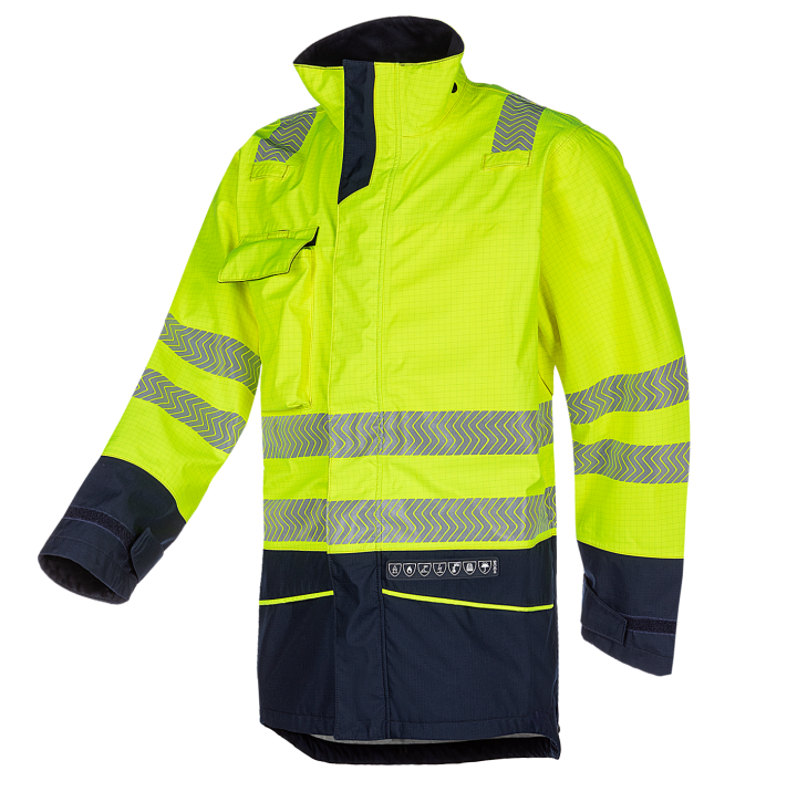 Nash Hi-vis Yellow/Navy Rain Jacket With ARC protection (APC 2) 7227